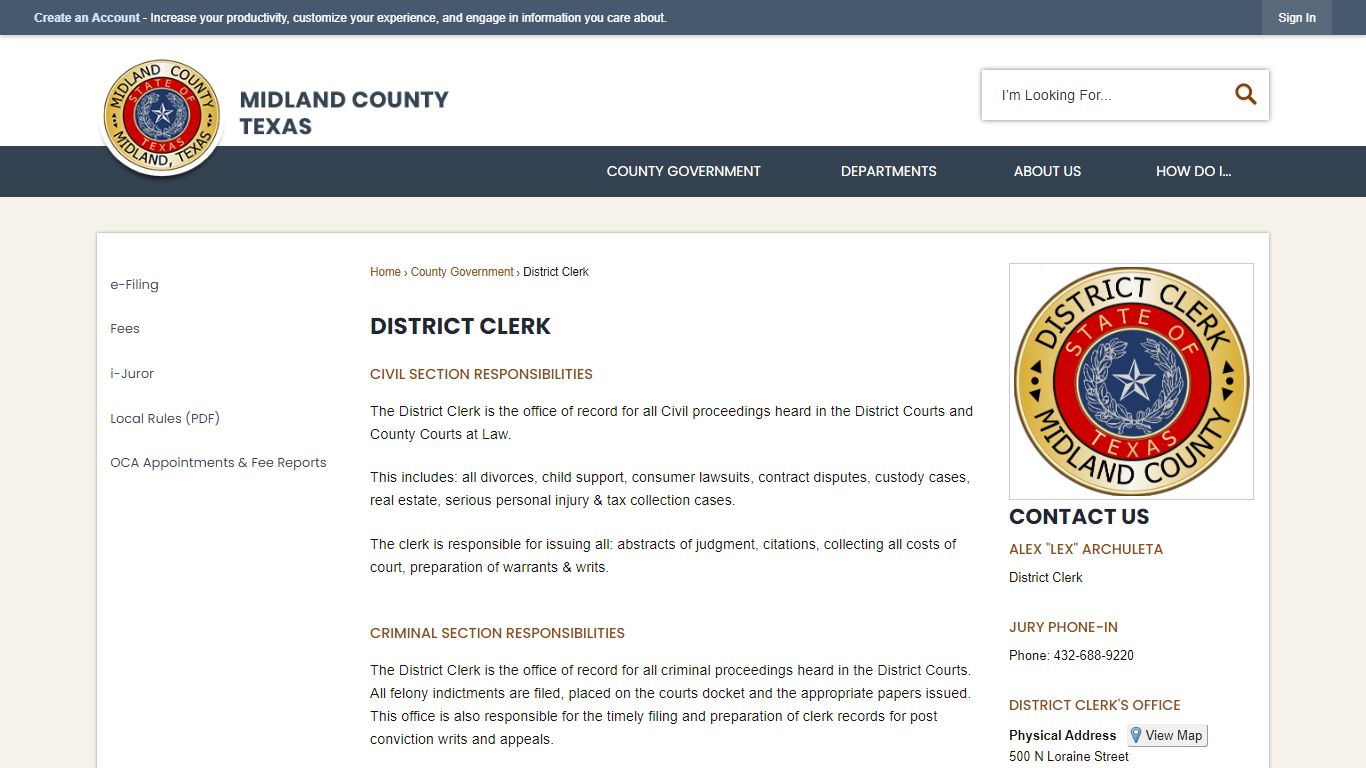 District Clerk | Midland County, TX
